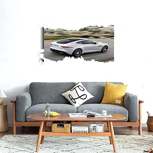 GADGETS WRAP Printed Wall Decal Sticker Scratched Paper Style Wall Decal (90cm x 50cm) - Running Car