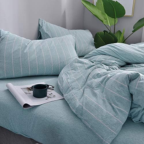 Household 100% Cotton Jersey Knit Fitted Sheet -Light Weight, Super Soft, Extremely Durable 3 Pieces Fitted Sheet Set. (Aqua, Queen)