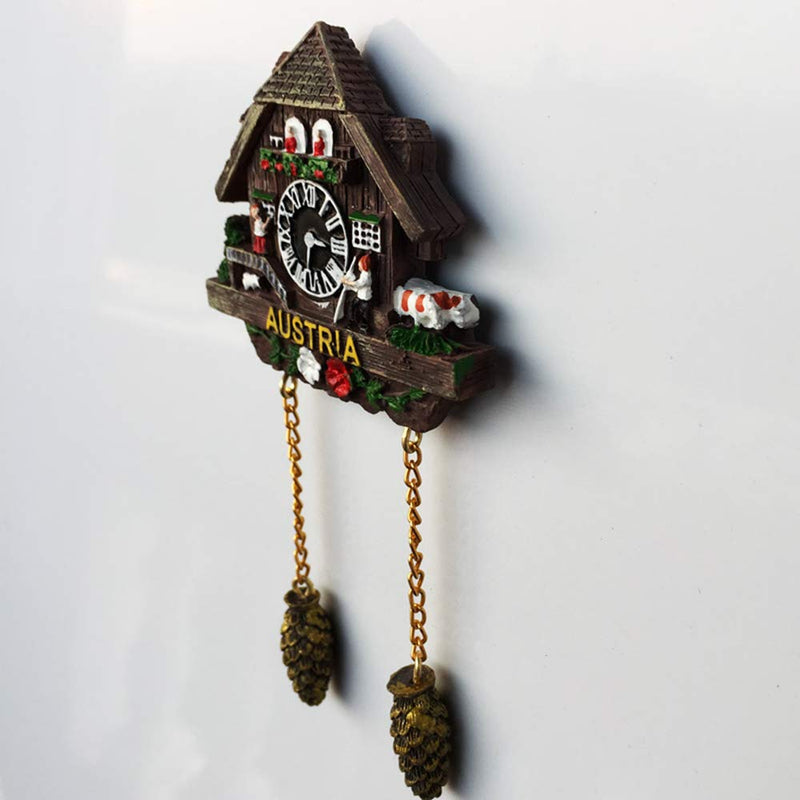 3D Cuckoo Clock Austria Fridge Magnet Souvenir Gift & Collection，Home & Kitchen Decoration Magnetic Sticker, Austria Vienna Refrigerator Magnet