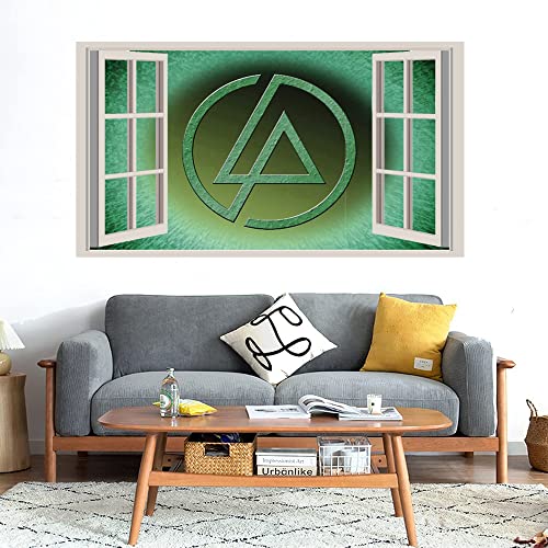 GADGETS WRAP Printed Wall Decal Sticker Fake Window Style Decal (90cm x 50cm) - Green with Logo LP