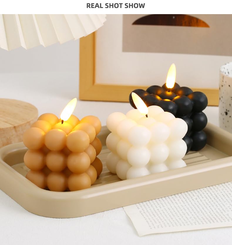 SV7LIU Bubble Soy Wax Scented Candle-2Pcs Decorative Candle for Bedroom Bathroom Cute Bubble Candles Set Gifts for Mother/Friends/Lover (Black)