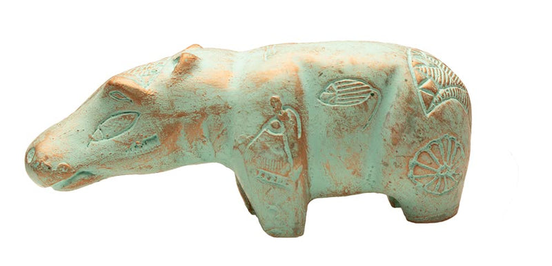 Discoveries Egyptian Imports Authentic Statue - Patina Finish - Hippo Goddess Taweret - 5.5" - Made in Egypt