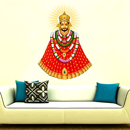 WallHunt Lord Khatu Shyam ji Vinyl Wall Stickers for Bedroom,Living Room,Kids Room,Hall Wall Cover Size 40X55CM