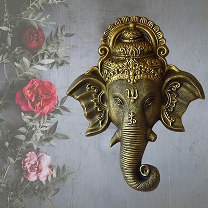 Shawshank 3 Feet Ganesha Face Wall Hanging Mural Showpiece for Home Entrance Decor, Office, Study Room - Idol Statue Shri Ganesha face Wall Mount