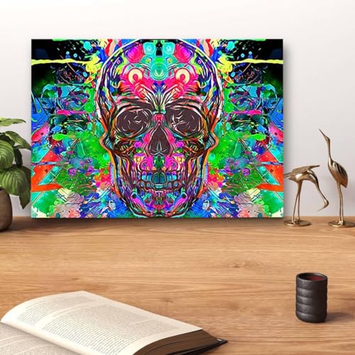 GADGETS WRAP Canvas Gallery Wrap Framed for Home Office Studio Living Room Decoration (14x11inch) - Skull I