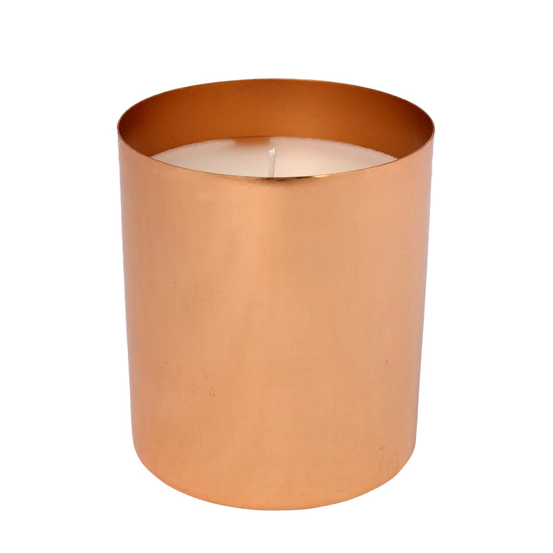 aarna Metal Collection Scented Candle Mild Steel with Plating for Home Décor & Bathroom Rose Gold