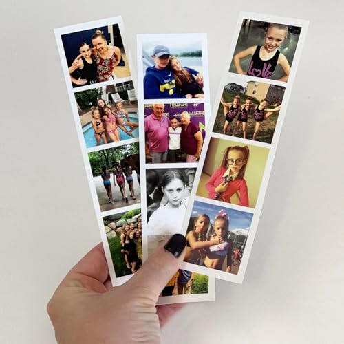 Brandian 24 Customised Photo Strip Prints Mini Picture Prints Customize Your Photos with our Style Prints Add Text & Emoji Gift Multicolour 8 X 3 Inches (Pack of 8 Photo Strips)