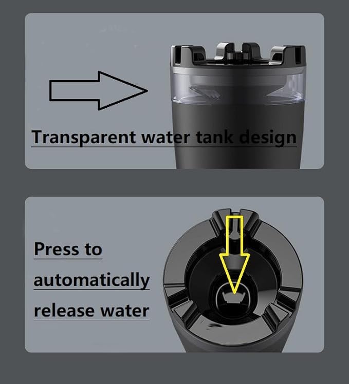 YHK Car Cigarette Ashtray with Lid with Water Tank Portable Detachable Vehicle Ashtray Cigarette Ashtray Windproof Creative Ashtray With Funnel & Water Tank Design, Suitable For Car/office/home Usage