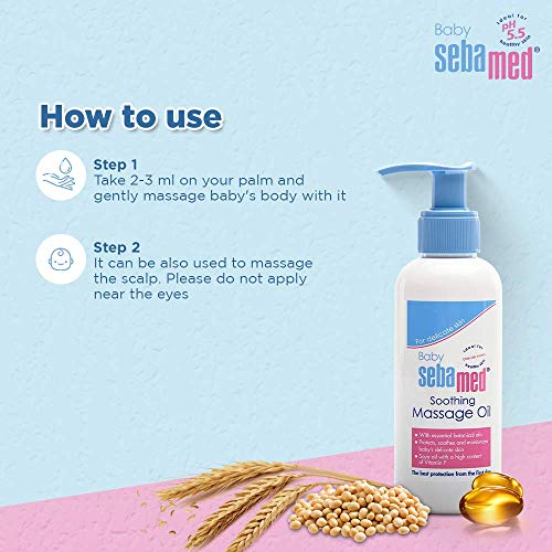 Sebamed Baby Massage Oil 150ml| Contains Soya Oil & Vitamin F |Non greasy | Does not solidify