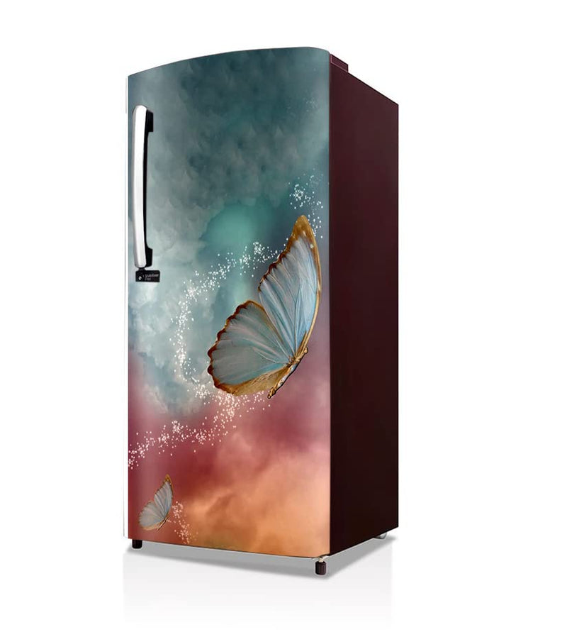 Creative Print Solution 3D Butterfly Design Sticker for Fridge /almirah /Table /Kitchen /Single Door Size 24x49 inch(Vinyl)