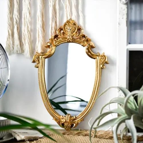 WoodIdea Gold Mirror Frame Mirror Frame Golden Size 30x20 inch Only Frame Wiyh Out Mirror