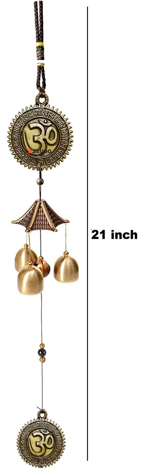 Zobro OM Metal Wind Chimes for Home Balcony Garden Positive Energy, Home Decor Hanging Long Brass Bells Gifts for Loved Ones