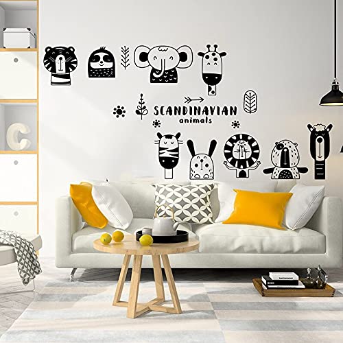 GADGETS WRAP Vinyl Decal Sticker Cartoon Scandinavian Jungle Animal Tree Zoo (Item Finish Size : 120cm x 56cm)