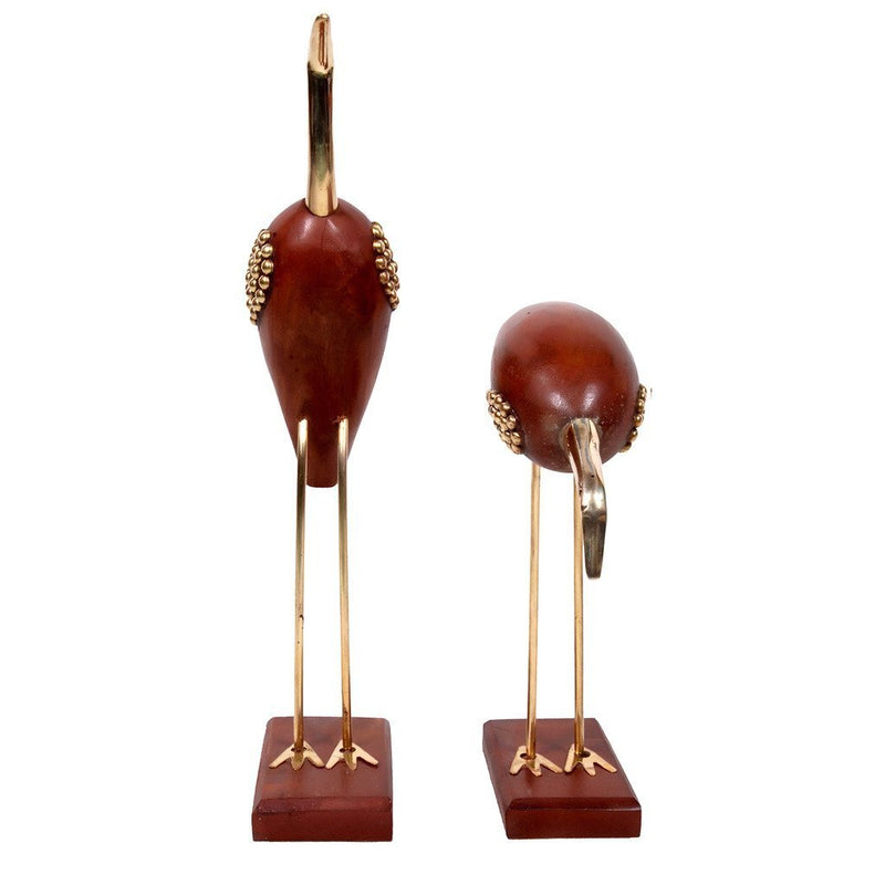 UMAGRI Gift Item Decorative Wooden Pair of Saras/Crane Birds