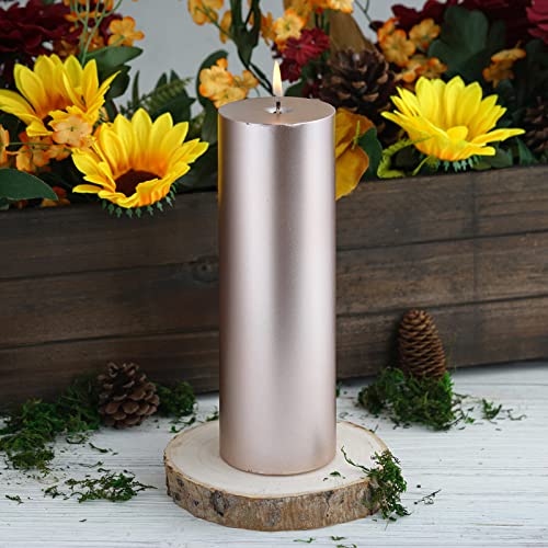 Weddings Parties and Gift 2 Rose Gold 9" Round Pillar Unscented Candles Wedding Centerpiece Decorations vngift12102