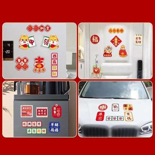 ATORSE® 6X Chinese New Year Refrigerator Magnets Ornament for Cabinet Door Holiday