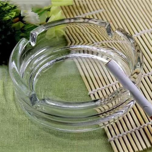 Kuruji Ashtrays for Cigarettes Transparent Round Ashtray Hotel Internet Cafe Restaurant Home Living Room Bedroom Round Transparent Ashtray Cigarette Cigar Ashtray Ash Tray