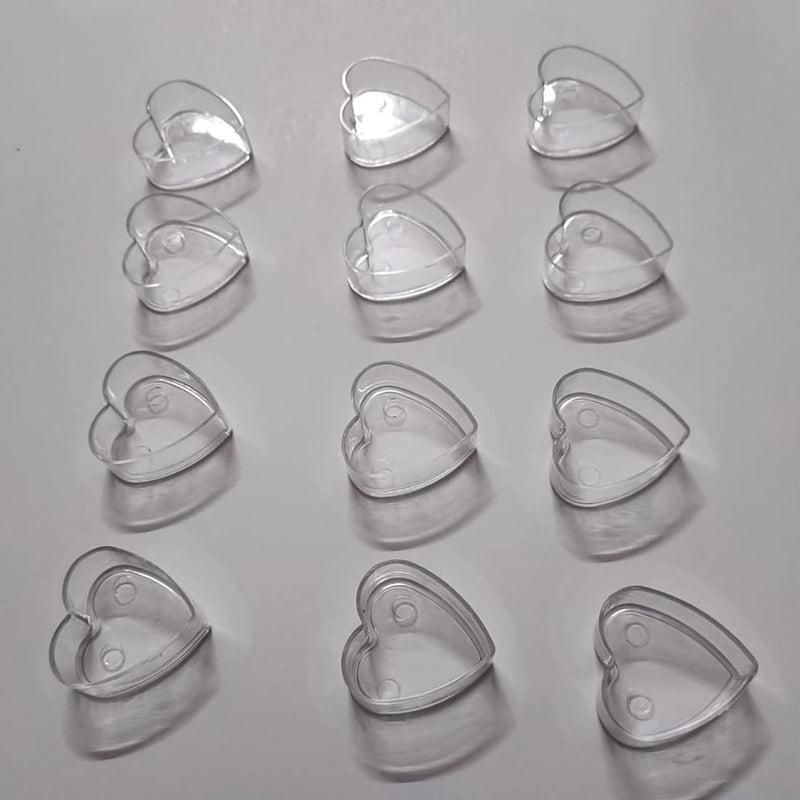 Ukiyo International - Transparent Clear Heart Shape Tealight Cups for Candle Making Resin Art & Craft DIY (100 Piece)