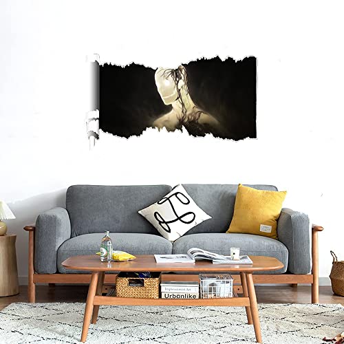 GADGETS WRAP Printed Wall Decal Sticker Scratched Paper Style Wall Decal (90cm x 50cm) - Skull Light