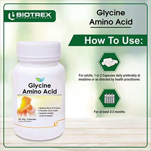 Biotrex Nutraceuticals Glycine Amino Acid -Pack Of 60 Veg Capsules