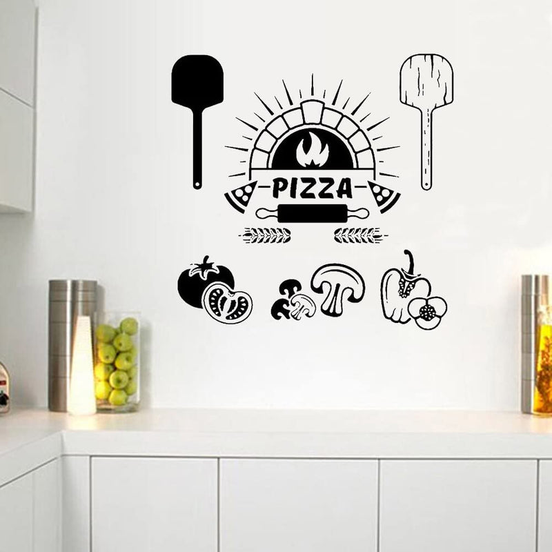 GADGETS WRAP Vinyl Decal Sticker Pizza Italian Restaurant Cooking Kitchen (Item Finish Size : 58cm x 57cm)