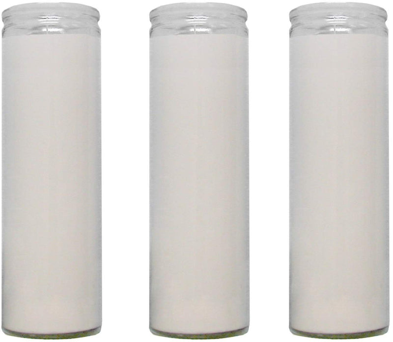 White Paraffin Wax Candles Clear Glass 5-7 Days Candles (Pack of 3)