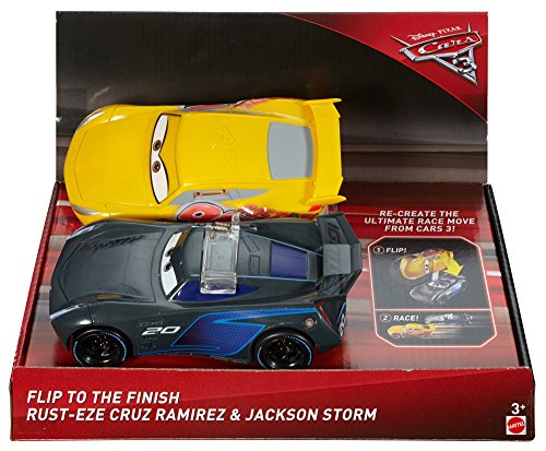 Disney/Pixar Cars 3 Flip To The Finish Rust-eze Cruz Ramirez & Jackson Storm Vehicles