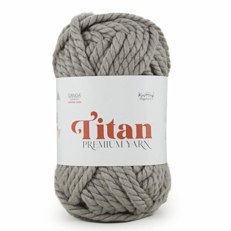 Titan, is Super Chunky Acrylic Yarn with Clear Grains Suitable for Making Blankets, Snood, Oversize Sweaters, Shade no. TAN014