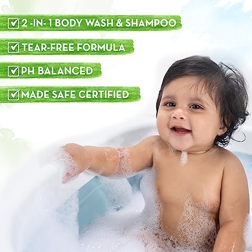 Mamaearth Milky Soft Head to Toe Wash With Oats, Milk, and Calendula for Babies- 400 ml 2-in-1 Tear-Free Body Wash & Shampoo | Moisturizes and Soothes Skin