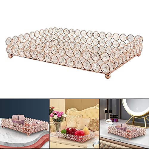 ATORSE® Mirrored Fruit Vanity Tray Storage for Wedding Wine Restaurant L Rose Gold