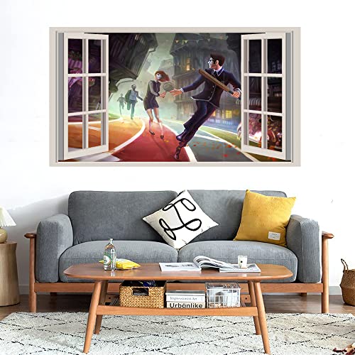 GADGETS WRAP Printed Wall Decal Sticker Fake Window Style Decal (90cm x 50cm) - we Happy Few Games Survival