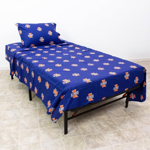 College Covers Illinois Fighting Illini Printed Sheet Set, Full