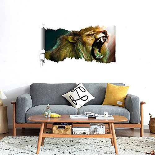 GADGETS WRAP Printed Wall Decal Sticker Scratched Paper Style Wall Decal (90cm x 50cm) - Lion Roar