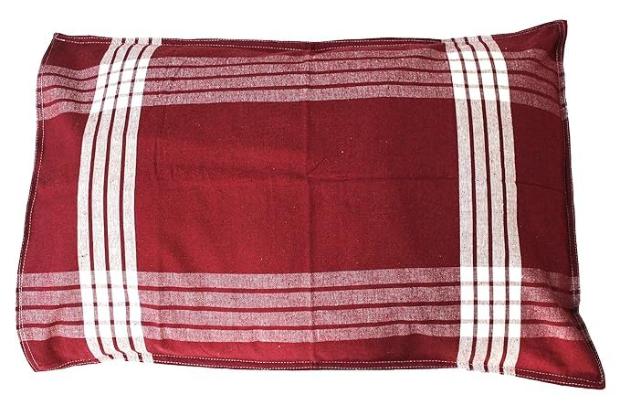 MAMRAJ 100% Cotton Hospital Bedsheet/Hospital Blanket/Hotel Bedsheet/Home use Single Size with 1 Pillow Cover (60 inch 90 inch) (Maroon)