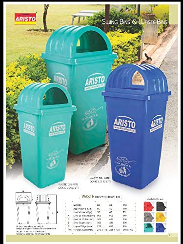 ARISTO Square Dome Garbage Waste Dustbin 110 Ltr (Yellow)