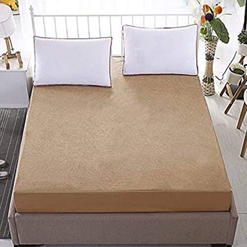 Jaipur Linen 100% waterproof Mattress Protector- Queen Bed 60 Inch X 75 Inch (5 ft X 6.3 ft)- Beige