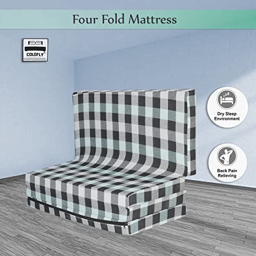 COLOFLY Dual Comfort Reversible | Foldable UHD Foam | Single Bed Mattress | 4 Fold White-Black | (72x35x2)