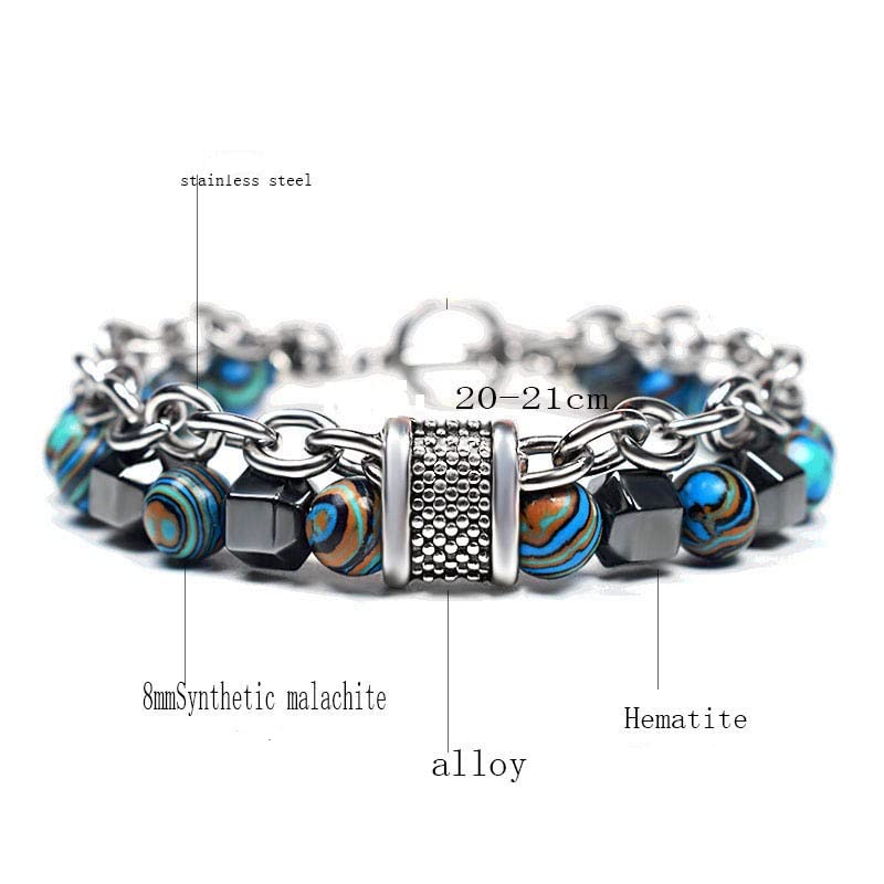 Fashion Frill Stylish Tiger Eye Stone Bead Bracelet For Men Boys