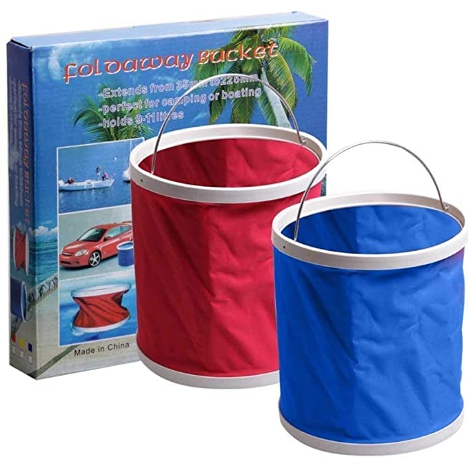 JEMICA Oxford Material with PVC Waterproof Coating Portable Foldaway Water Bucket Collapsible Foldaway Bucket - Portable Foldable Water Pail for Outdoor Camping