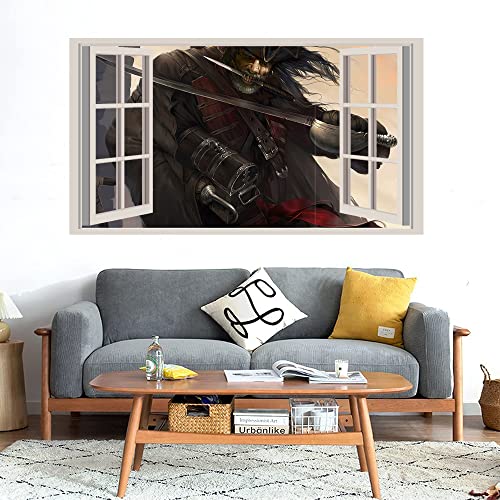 GADGETS WRAP Printed Wall Decal Sticker Fake Window Style Decal (90cm x 50cm) - Sword Pirate