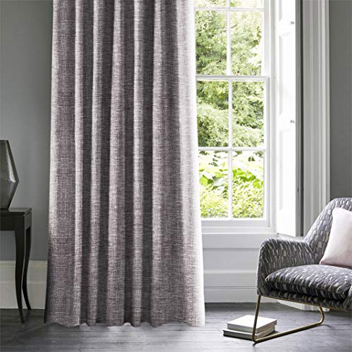 Casableu Auris 2 Piece Polyester Eyelets (Steel) Blackout Curtains with Tie Back, Bedroom Living Room (Auris Grey, 7 Ft x 4.2 Ft)