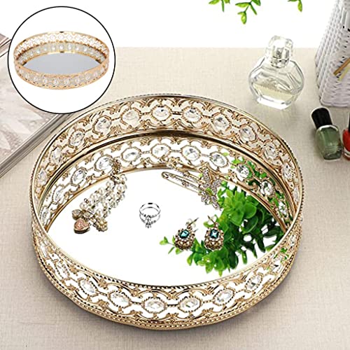 CALANDIS® Mirrored Crystal Vanity Makeup Tray Jewelry Organizer Decorative Tray Home