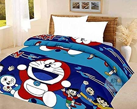 ROMAN HOMES Cartoon Kids Design Print Single Bed/Double Bed Reversible AC Blanke/AC Dohar (Single Bed, Multicolor 20)