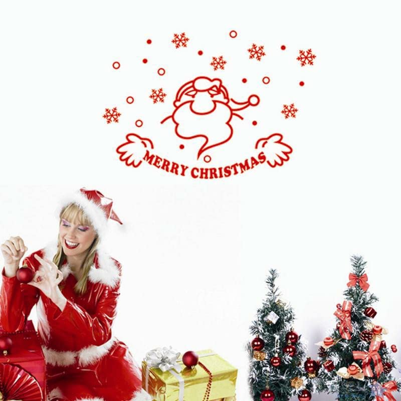 GADGETS WRAP Vinyl Wall Decal Sticker Santa Clause Merry Christmas Quotes Snowflake Pattern