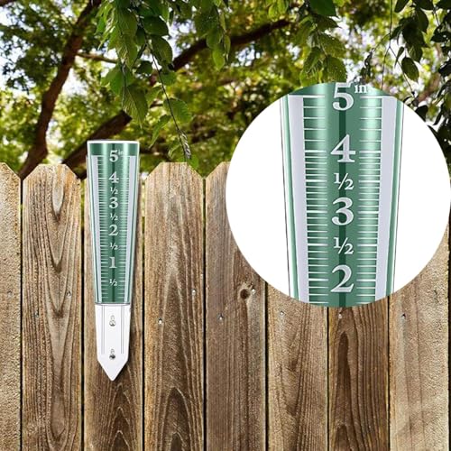ATORSE Garden Rain Gauge Lawn Courtyard Patio Decorative Stake Water Measuring Tool Blue