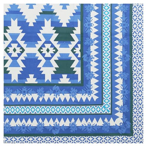 Tamasvini Cotton 144 TC 1 Bedsheet with 1 Pillow Cover Sanganeri Jaipuri Print (Size 60 inches x 90 inches) Single Size Bedsheet for Home and Living Room (Blue Boota)