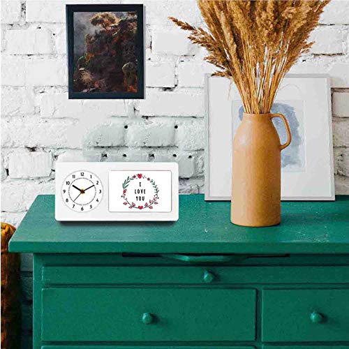 Designer Unicorn Desk/Shelf Clock with Attached Frame I Love You 9.5 * 4.5 inches