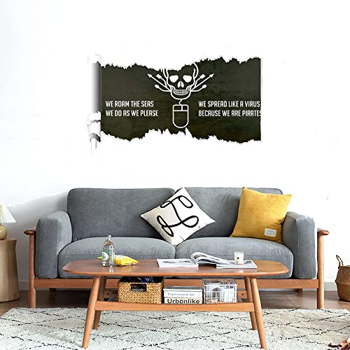 GADGETS WRAP Printed Wall Decal Sticker Scratched Paper Style Wall Decal (90cm x 50cm) - USB Pirates