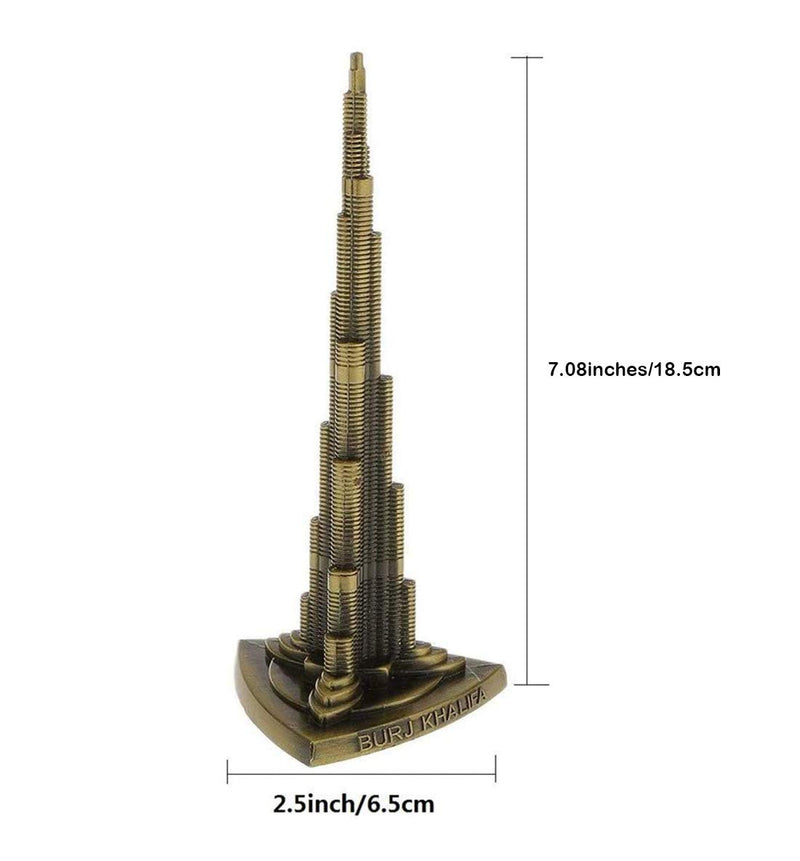 Stealodeal Burj Khalifa UAE Souvenir Decorative Showpiece - 18.5 cm (Brass, Copper)