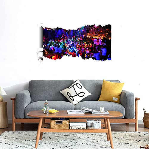 GADGETS WRAP Printed Wall Decal Sticker Scratched Paper Style Wall Decal (90cm x 50cm) - Disco Night